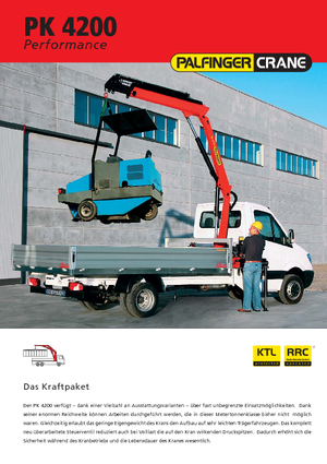 Hydrauliczne żurawie do załadunku Palfinger PK 4200 A