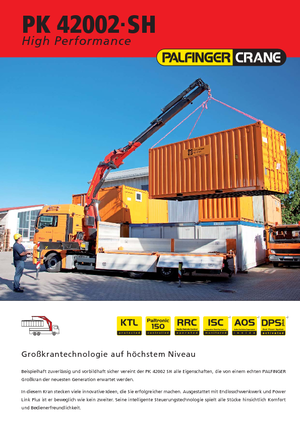 Hydrauliczne żurawie do załadunku Palfinger PK 42002 SH G