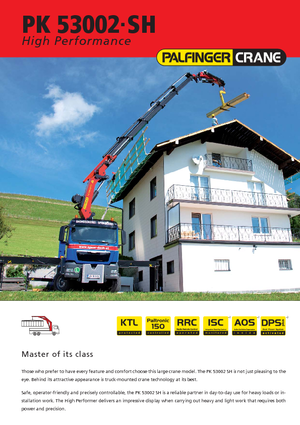Hydrauliczne żurawie do załadunku Palfinger PK 53002 SH F