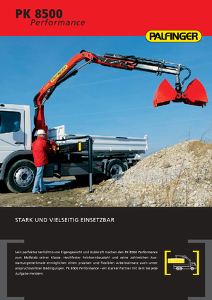 Hydrauliczne żurawie do załadunku Palfinger PK 8500