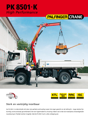Hydrauliczne żurawie do załadunku Palfinger PK 8501 K