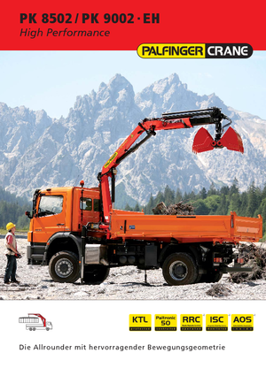 Hydrauliczne żurawie do załadunku Palfinger PK 8502