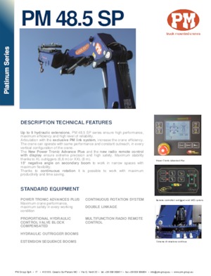 Hydrauliczne żurawie do załadunku PM PM 48.5 SP
