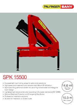 Hydrauliczne żurawie do załadunku Sany SPK 15500 Std. 