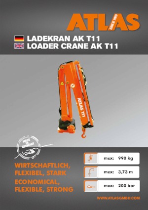 Hydrauliczne żurawie do załadunku Atlas T 11 A27