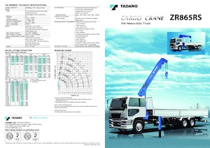 Hydrauliczne żurawie do załadunku Tadano TM-ZR865(RS)