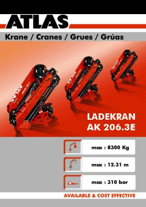 Hydrauliczne żurawie do załadunku Atlas AK 206.3 E A4