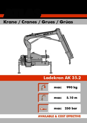 Hydrauliczne żurawie do załadunku Atlas AK 35.2 A1