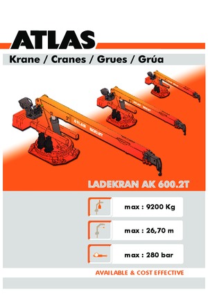 Hydrauliczne żurawie do załadunku Atlas AK 600.2 T A27
