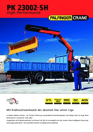 Hydrauliczne żurawie do załadunku Palfinger PK 23002 SH B