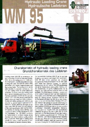 Hydrauliczne żurawie do załadunku Ostroj WM 95 NT