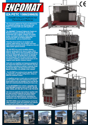 Wciągniki i wciągarki przemysłowe Encomat IZA PETC 1500