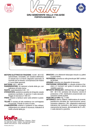 Przemysłowe żurawie samojezdne Valla 1725-22 SE