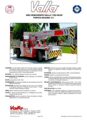 Przemysłowe żurawie samojezdne Valla 1725-36 SE