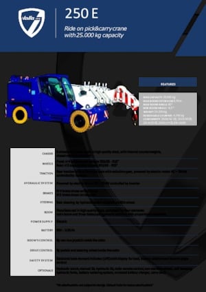 Przemysłowe żurawie samojezdne Valla 250 E 