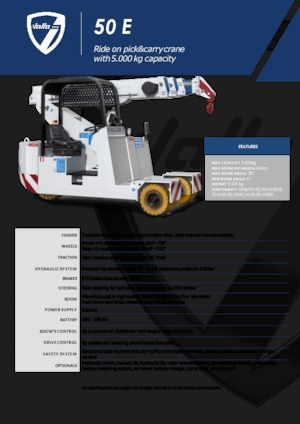 Przemysłowe żurawie samojezdne Valla 50 E