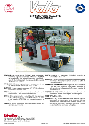 Przemysłowe żurawie samojezdne Valla 50 E