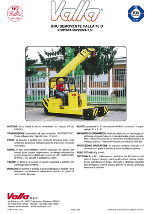 Przemysłowe żurawie samojezdne Valla 75 D 