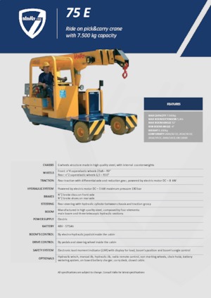 Przemysłowe żurawie samojezdne Valla 75 E 