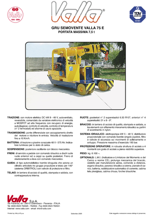 Przemysłowe żurawie samojezdne Valla 75 E 