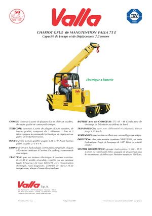 Przemysłowe żurawie samojezdne Valla 75 E 