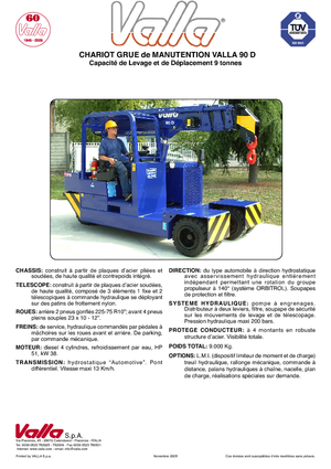 Przemysłowe żurawie samojezdne Valla 90 D 