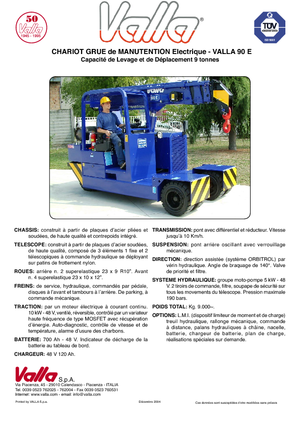 Przemysłowe żurawie samojezdne Valla 90 E