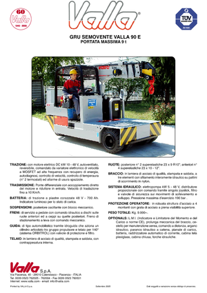 Przemysłowe żurawie samojezdne Valla 90 E