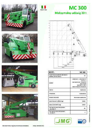 Przemysłowe żurawie samojezdne JMG MC 300
