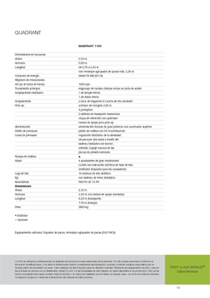 Prasa kostkująca Claas Quadrant 1150