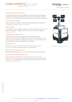 Maszty oświetleniowe Generac Mobile Cube Super K2