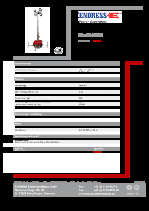 Maszty oświetleniowe Endress EFA 630 S4 185 