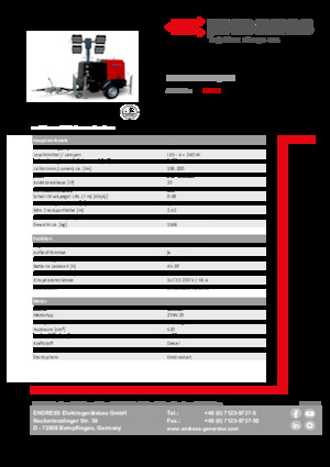 Maszty oświetleniowe Endress EFA 820 S4 240 Hybrid