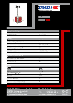 Maszty oświetleniowe Endress EFA 840 S4 320
