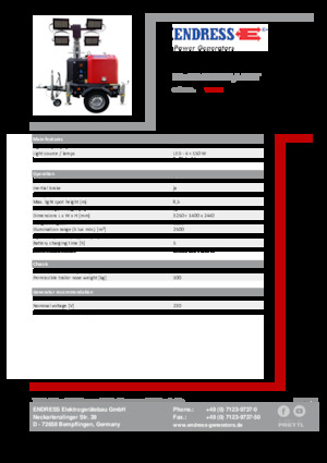 Maszty oświetleniowe Endress EFA 850 S4 320 HV 