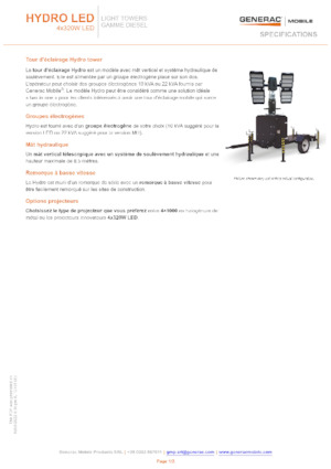 Maszty oświetleniowe Generac Mobile Hydro LED