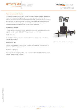 Maszty oświetleniowe Generac Mobile Hydro MH