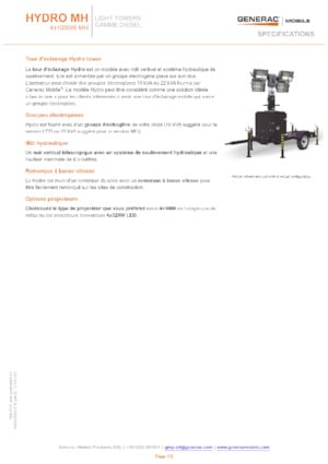 Maszty oświetleniowe Generac Mobile Hydro MH