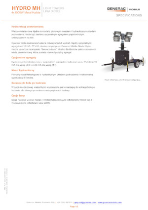 Maszty oświetleniowe Generac Mobile Hydro MH