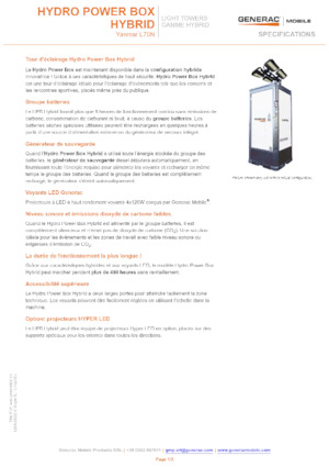 Maszty oświetleniowe Generac Mobile Hydro Power Box Hybrid