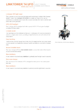 Maszty oświetleniowe Generac Mobile Linktower T4 UFO