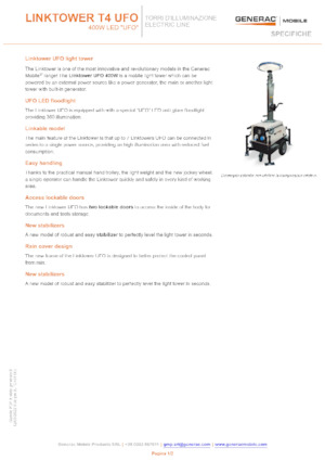 Maszty oświetleniowe Generac Mobile Linktower T4 UFO