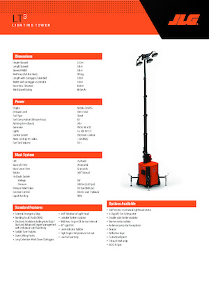 Maszty oświetleniowe JLG LT3