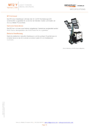 Maszty oświetleniowe Generac Mobile MT 2 Y