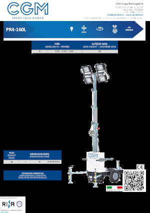 Maszty oświetleniowe CGM PR4-160L CX5000