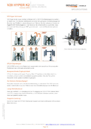 Maszty oświetleniowe Generac Mobile V 20 Hyper K2