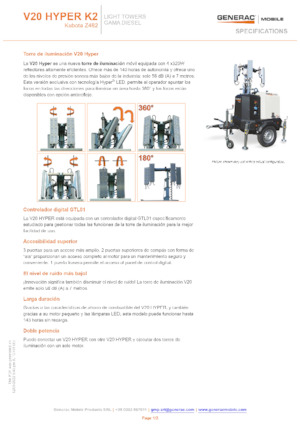 Maszty oświetleniowe Generac Mobile V 20 Hyper K2