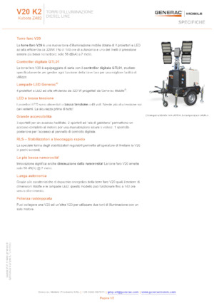 Maszty oświetleniowe Generac Mobile V 20 Y2