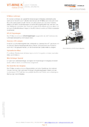 Maszty oświetleniowe Generac Mobile VT-MINE K