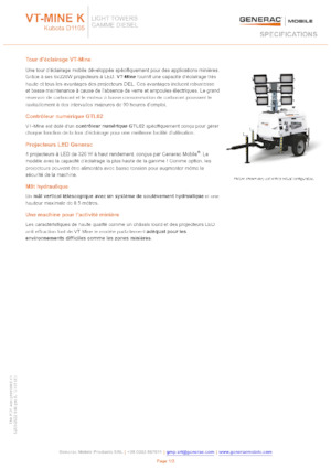 Maszty oświetleniowe Generac Mobile VT-MINE K